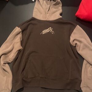 Brown and Tan Hoodie Sweater